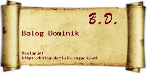 Balog Dominik névjegykártya