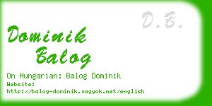 dominik balog business card